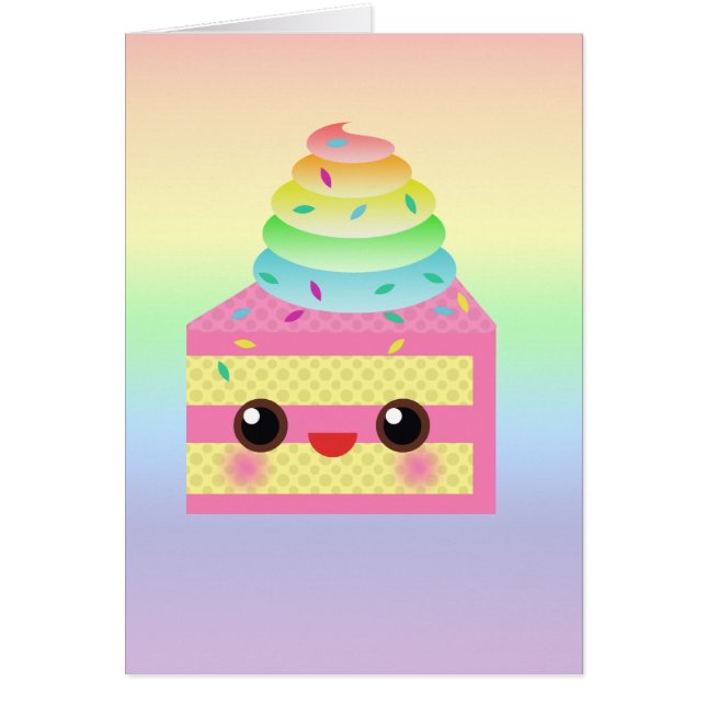 Kawaii Cake Pink Rainbow Sprinkles Fun Dessert (Front)