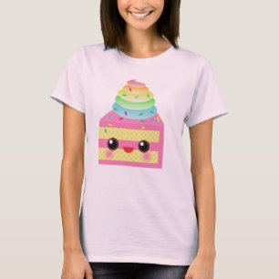 Kawaii Cake Pink Rainbow Sprinkles Fun Dessert T-Shirt