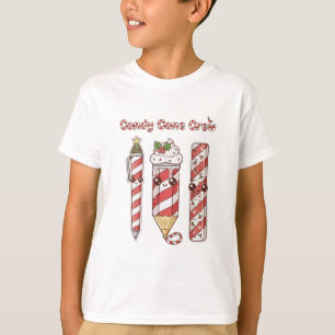  Kawaii Candy Cane Crew   Cute Christmas School  T-Shirt