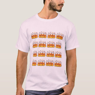 Kawaii Candy Corn Halloween Pattern Sticker T-Shirt