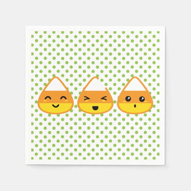 Kawaii Candy Corn Napkins (Front)