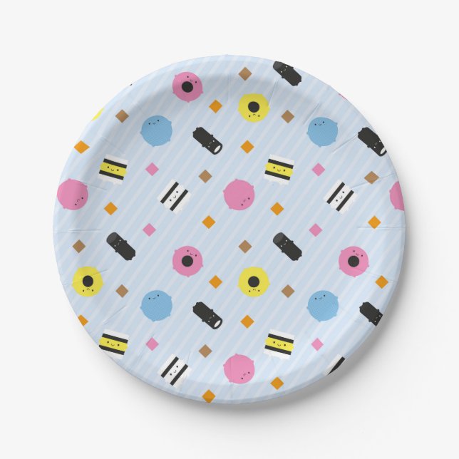 Kawaii Candy Liquorice Allsorts Paper Plate (Front)