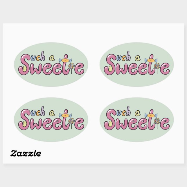 Kawaii Candy Themed Motif Oval Sticker (Sheet)