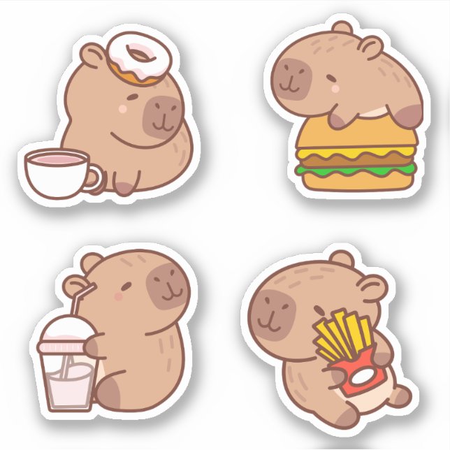 Kawaii Capybara Sticker Pack (Front)