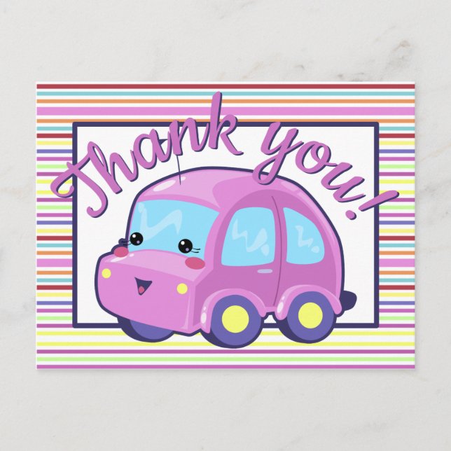 Kawaii Car Postcard (Front)