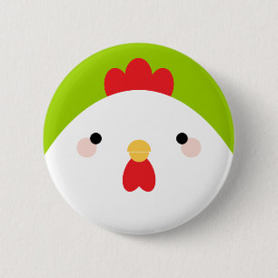 Kawaii Cartoon Chicken Pin Badge Button