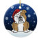 Kawaii Cartoon English Bulldog Christmas Ornament