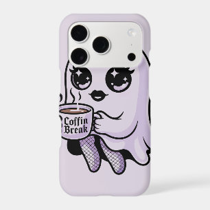 Kawaii Cartoon Ghost with Fishnet Stockings