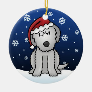 Kawaii Cartoon Irish Wolfhound Christmas Ornament