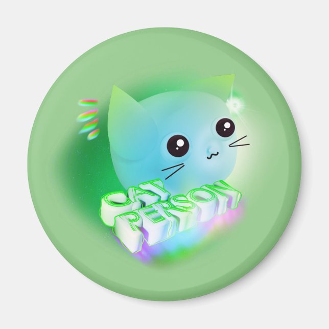 Kawaii Cartoon Kitten Magnet (Front)