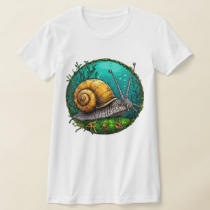 Kawaii Cartoon Snail Funny Slow Life Aesthetic T-Shirt