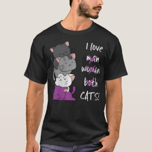 Kawaii Cat - Asexual Pride Flag Kitten Anime For T-Shirt
