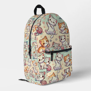 Kawaii Cat Backpack – Cute Cartoon Kitty Pattern
