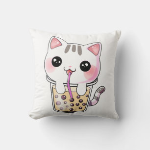 Kawaii cat bubble tea cushion
