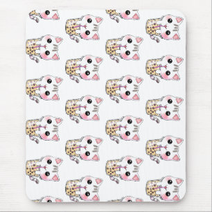 Kawaii cat bubble tea mouse pad