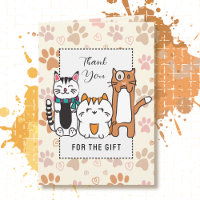 Kawaii Cat Cartoon Funny Saying Thank You