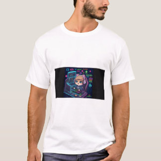 Kawaii Cat Coder T-Shirt | Cute Programmer Cat Neo