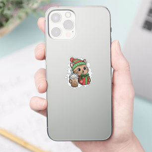 Kawaii Cat Coffee Sticker