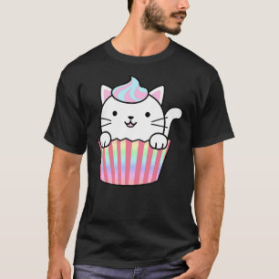 Kawaii Cat Cupcake Women Men Adults Kids Funny Cat T-Shirt