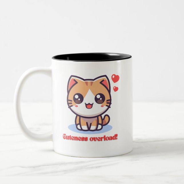 Kawaii Cat Cuteness Overload Mug (Left)