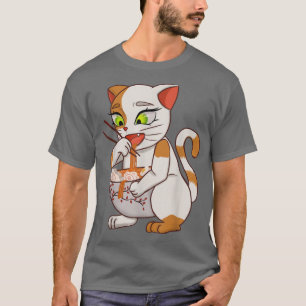 Kawaii Cat Eating Ramen Anime Japanese Noodles T-Shirt