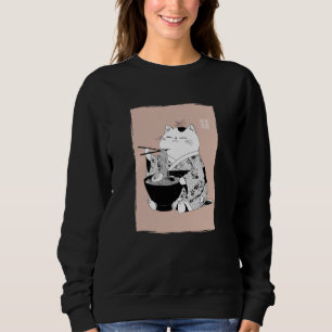Kawaii Cat Eating Ramen Noodle Japanese Anime Art Sweatshirt