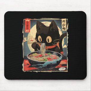 Kawaii Cat Eating Ramen Noodles Anime Gift Girls T Mouse Pad