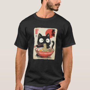 Kawaii Cat Eating Ramen Noodles Anime Girls Boys T T-Shirt