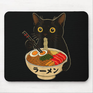 Kawaii Cat Eating Ramen Noodles Funny Anime Gift G Mouse Pad