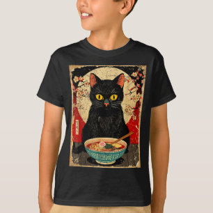 Kawaii Cat Eating Ramen Noodles Funny Anime Gift G T-Shirt