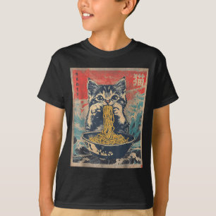 Kawaii Cat Eating Ramen Noodles Funny Anime Gift G T-Shirt