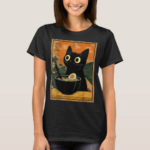 Kawaii Cat Eating Ramen Noodles Funny Anime Gift G T-Shirt