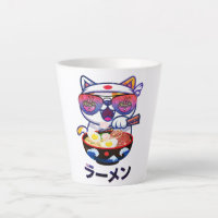 Kawaii Cat Eating Ramen Noodles