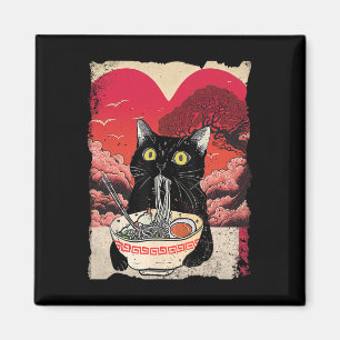 Kawaii Cat Eating Ramen Noodles Ramen Is My Valent Magnet