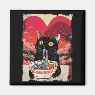 Kawaii Cat Eating Ramen Noodles Ramen Is My Valent Magnet