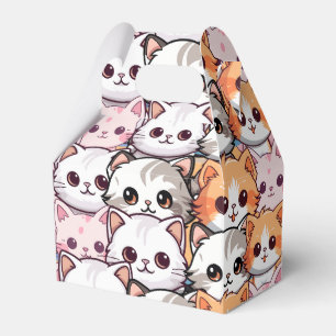 Kawaii Cat feline Kitten pet face doodle print pat Favour Box