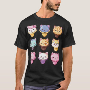 Kawaii Cat Ice Cream Sweets Food Lover (2) T-Shirt