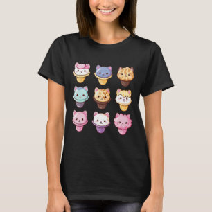 Kawaii Cat Ice Cream Sweets Food Lover T-Shirt