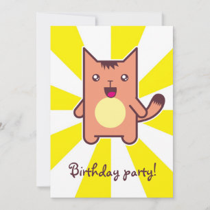 Kawaii cat invitation