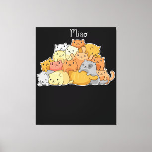Kawaii Cat Japanese Anime Cute Lovers And Cosplay Canvas Print
