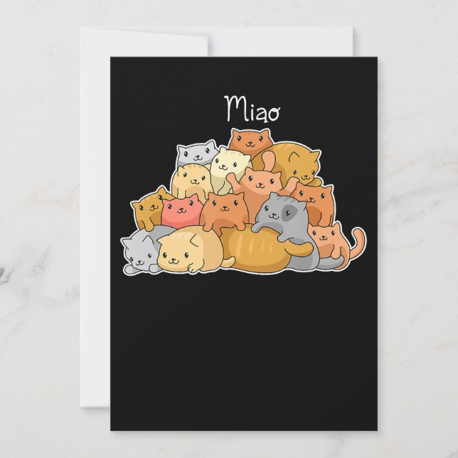 kawaii cat japanese anime cute lovers and cosplay invitation (Front)