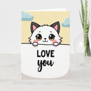 Kawaii Cat Love You Greeting Card