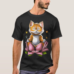 Kawaii Cat Meditation T-Shirt