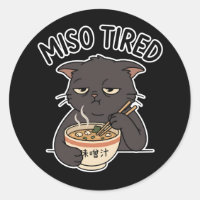 Kawaii Cat Miso Tired Ramen Bowl Food Humor Style