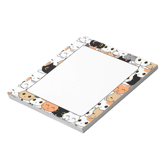 Kawaii Cat Pattern Notepad (Rotated)