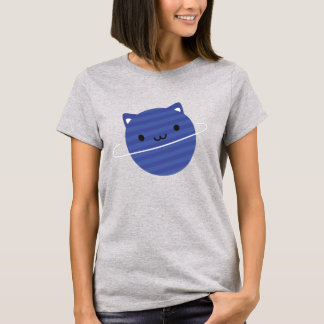 Kawaii Cat Planet in Space T-Shirt