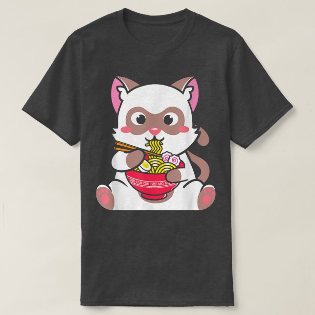 Kawaii Cat Ramen Anime Neko Teenagers 800 T-Shirt (Design Front)
