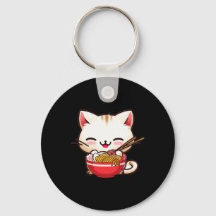 Kawaii Cat Ramen Love Japanese Food Funny Anime Gi Key Ring