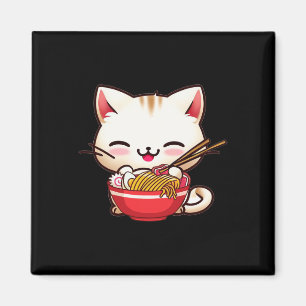 Kawaii Cat Ramen Love Japanese Food Funny Anime Gi Magnet