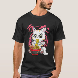 Kawaii Cat Ramen Lover Japanese Noodle Anime Neko T-Shirt